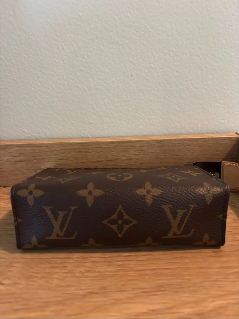 Discontinued Louis Vuitton Monogram Canvas Brown & Tan Zip Toilet Tree Bag